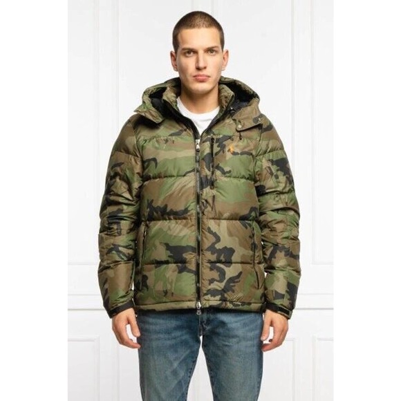 Polo Ralph Lauren Big Pony Hooded Down Puffer Jacket Coat Camo Mens Sz L - Picture 7 of 10